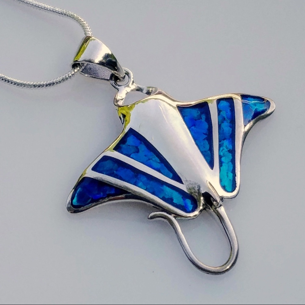 🆕 Sterling Silver Stingray With Paua Shell Inlay - Picture 4 of 6